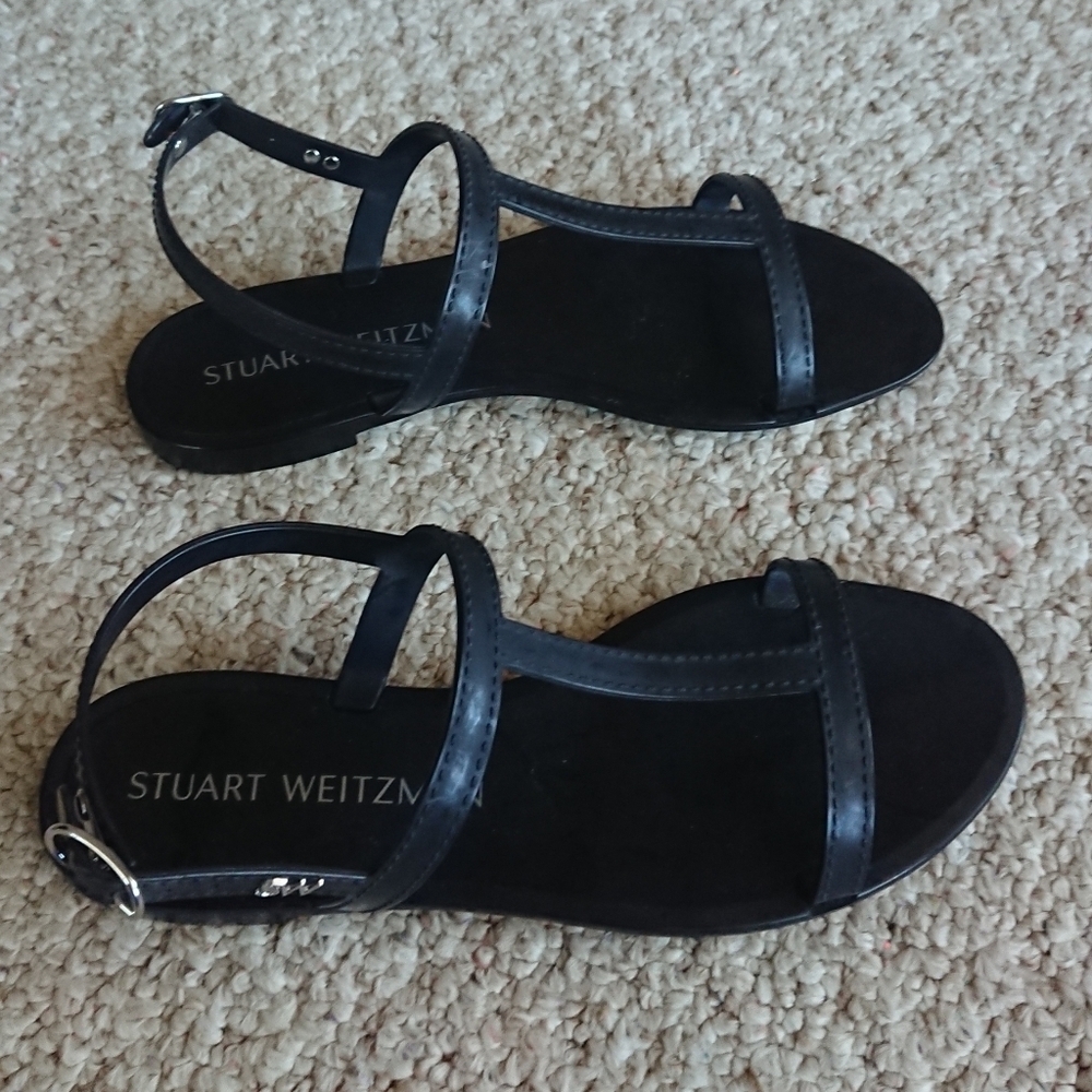 Stuart Weitzman Black Jelly Sandals Size 8